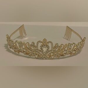Elegant Gold and Silver Rhinestone Tiara